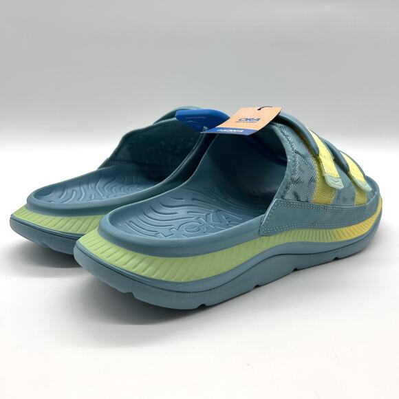 New HOKA Ora Luxe Recovery Slide Sandals Mens 14 Ocean Mist Citrus Glow 1134150 main image 5